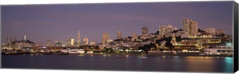 Framed Coit Tower at dusk, Ghirardelli Square, San Francisco, California Print