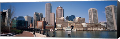 Framed Buildings in a city, Boston, Suffolk County, Massachusetts, USA Print