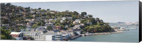 Framed City at the waterfront, Sausalito, Marin County, California, USA Print