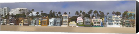 Framed Houses on the beach, Santa Monica, Los Angeles County, California, USA Print