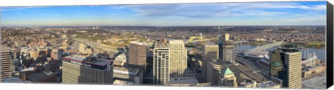 Framed Aerial view of a city, Cincinnati, Hamilton County, Ohio, USA 2010 Print