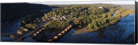 Framed High angle view of a town, Harpers Ferry, Jefferson County, West Virginia, USA Print