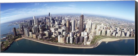 Framed Aerial view of a city, Chicago, Cook County, Illinois, USA 2010 Print