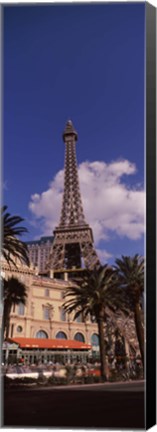 Framed Low angle view of a hotel, Replica Eiffel Tower, Paris Las Vegas, The Strip, Las Vegas, Nevada, USA Print