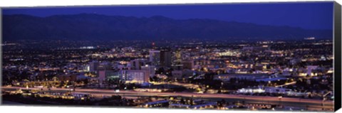 Framed Tuscson skyline at night, Arizona Print