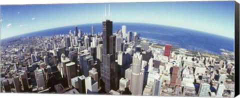 Framed Sears Tower with Lake Michigan in the Background, Chicago, Illinois, USA Print