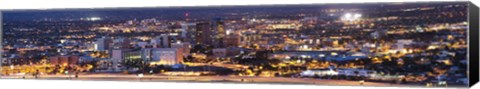 Framed City lit up at night, Tucson, Pima County, Arizona, USA Print