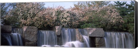 Framed Waterfall, Franklin Delano Roosevelt Memorial, Washington DC, USA Print