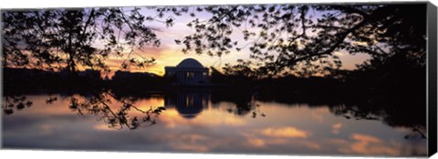 Framed Memorial at the waterfront, Jefferson Memorial, Tidal Basin, Potomac River, Washington DC Print