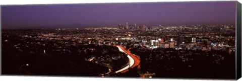 Framed City lit up at night, City Of Los Angeles, Los Angeles County, California, USA 2010 Print