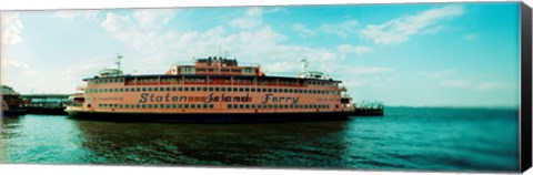 Framed Ferry in a river, Staten Island Ferry, Staten Island, New York City, New York State, USA Print