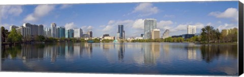 Framed Reflection of buildings in a lake, Lake Eola, Orlando, Orange County, Florida, USA 2010 Print