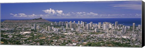 Framed View of a city, Honolulu, Oahu, Honolulu County, Hawaii, USA 2010 Print