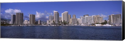 Framed Honolulu skyline, Hawaii Print