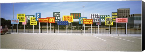 Framed Signs on a street, Maxwell Street, Chicago, Illinois, USA Print