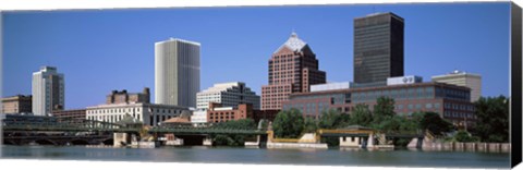 Framed Buildings at the waterfront, Genesee River, Rochester, Monroe County, New York State Print