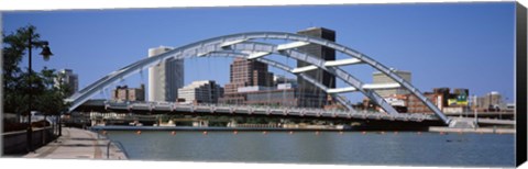 Framed Frederick Douglas-Susan B. Anthony Memorial Bridge across the Genesee River, Rochester, Monroe County, New York State, USA 2011 Print