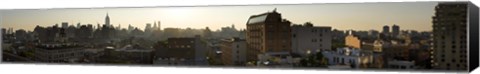 Framed High angle view of buildings in a city at dawn, Manhattan, New York City, New York State, USA Print