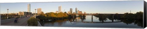 Framed Skyscrapers in a city, Lamar Street Pedestrian Bridge, Austin, Texas, USA Print