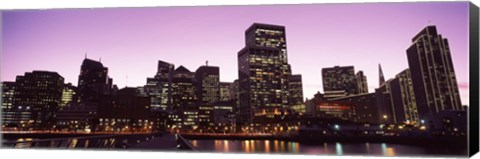 Framed San Francisco Waterfront Lit Up at Dusk, California, USA Print