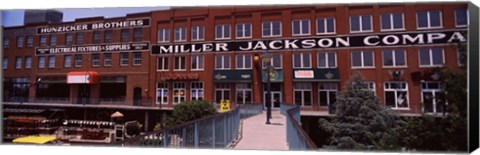 Framed Bricktown Mercantile building along the Bricktown Canal, Bricktown, Oklahoma City, Oklahoma, USA Print