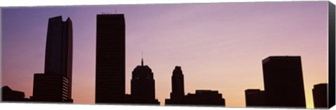 Framed Downtown skyline at dusk, Oklahoma City, Oklahoma, USA Print