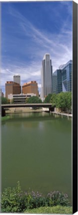 Framed Buildings at the waterfront, Omaha, Nebraska (vertical) Print