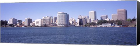 Framed Skyscrapers in a lake, Lake Merritt, Oakland, California, USA Print