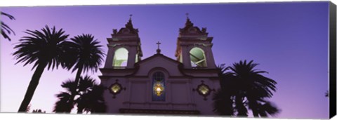 Framed Low angle view of a cathedral at night, Portuguese Cathedral, San Jose, Silicon Valley, Santa Clara County, California, USA Print