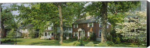 Framed Facade Of Houses, Broadmoor Ave, Baltimore City, Maryland, USA Print