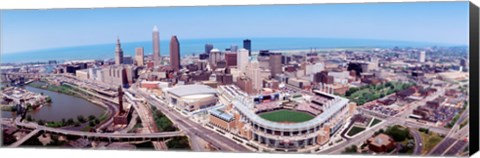 Framed Aerial View Of Jacobs Field, Cleveland, Ohio, USA Print