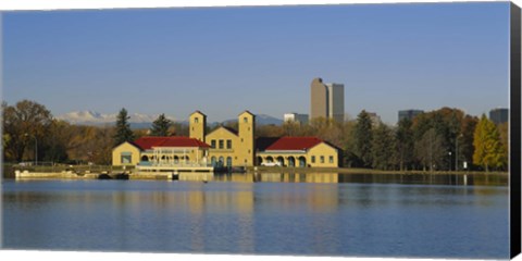 Framed Buildings at the waterfront, City Park Pavilion, Denver, Colorado, USA Print