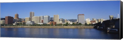 Framed Buildings on the waterfront, Portland, Oregon Print