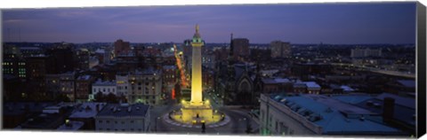 Framed High angle view of a monument, Washington Monument, Mount Vernon Place, Baltimore, Maryland, USA Print