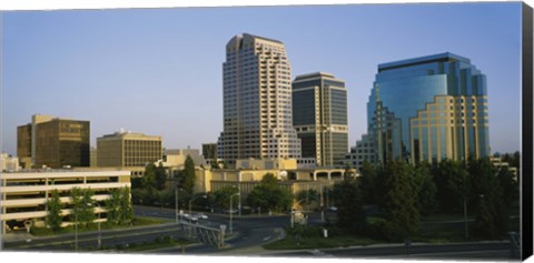 Framed Skyscrapers in a city, Sacramento, California, USA Print