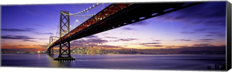 Framed Bay Bridge at Twilight Print