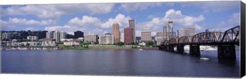 Framed USA, Oregon, Portland, Willamette River Print