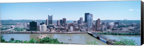 Framed Monongahela River Skyline, Pittsburgh Print