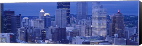 Framed Buildings in a city lit up at dusk, Pittsburgh, Pennsylvania, USA Print