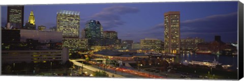 Framed High angle view of a cruise ship docked at a harbor, Inner Harbor, Baltimore, Maryland, USA Print