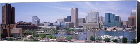 Framed USA, Maryland, Baltimore, High angle view of Inner Harbor Print