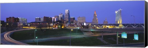 Framed Kansas City, Missouri at Night Print