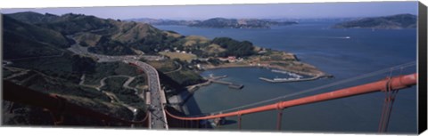 Framed View From the Top of the Golden Gate Bridge, San Francisco Print