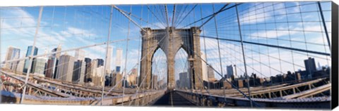 Framed Railings of a bridge, Brooklyn Bridge, Manhattan, New York City, New York State, USA, (pre Sept. 11, 2001) Print