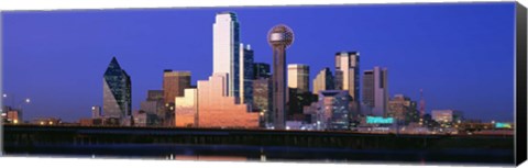 Framed Night skyline, Dallas, Texas Print