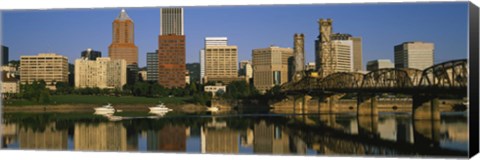 Framed Buildings at the waterfront, Portland, Oregon Print