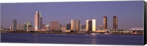 Framed San Diego Skyline, California at dusk Print