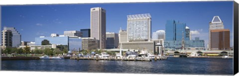 Framed Buildings at the waterfront, Baltimore, Maryland, USA Print