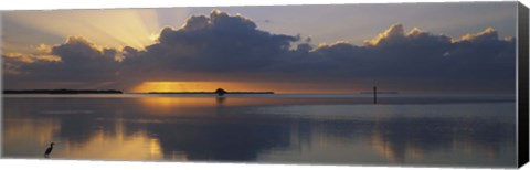 Framed Reflection of clouds in the sea, Everglades National Park, near Miami, Florida, USA Print