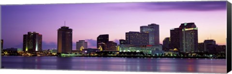 Framed Dusk Skyline, New Orleans, Louisiana, USA Print